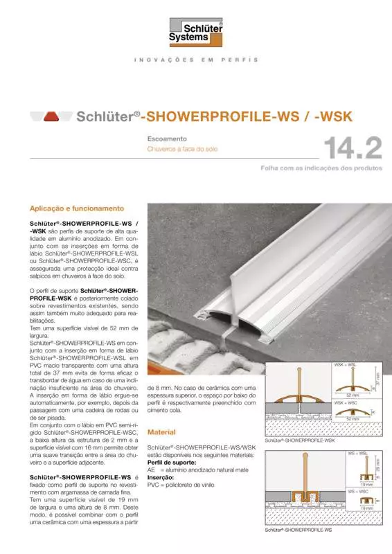 Schlüter-SHOWERPROFILE-WS /-WSK | Ficha de dados do produto 14.2