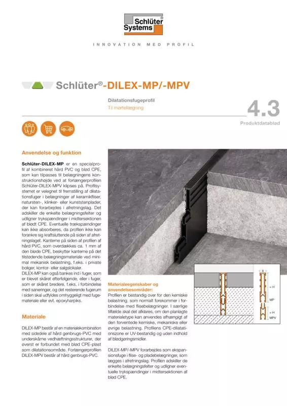 Schlüter-DILEX-MP /-MPV | Produktdatablad 4.3