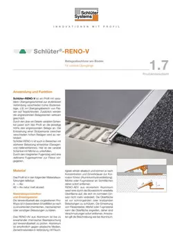 Schlüter-RENO-V | Produktdatenblatt 1.7