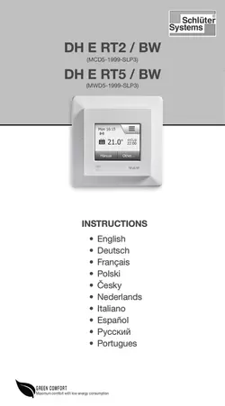 Schlüter-DITRA-HEAT-E RT2/BW & RT5/BW - Instruktioner