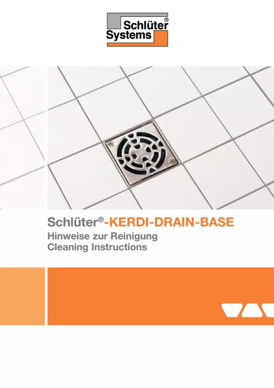 Schlüter-KERDI-DRAIN-BASE - Tisztítási útmutató