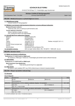 Schlüter-CLEAN-CP - Güvenlik bilgi formu
