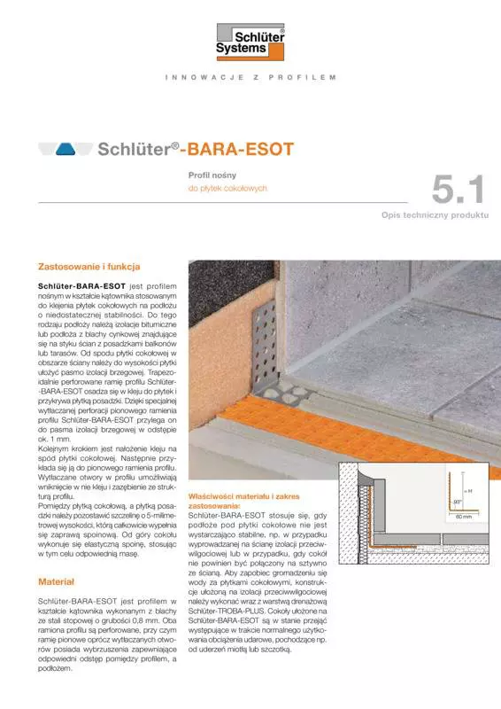 Schlüter-BARA-ESOT | Opis techniczny produktu 5.1