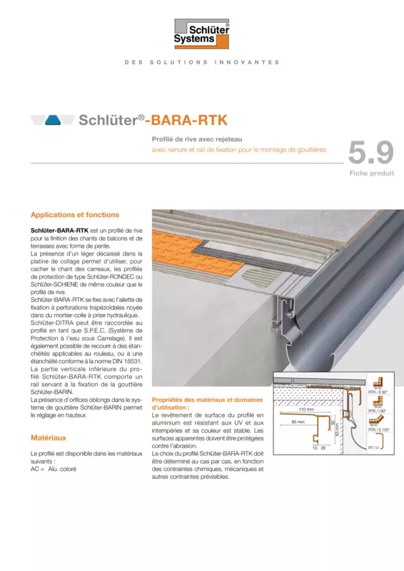 Schlüter-BARA-RTK | Fiche produit 5.9