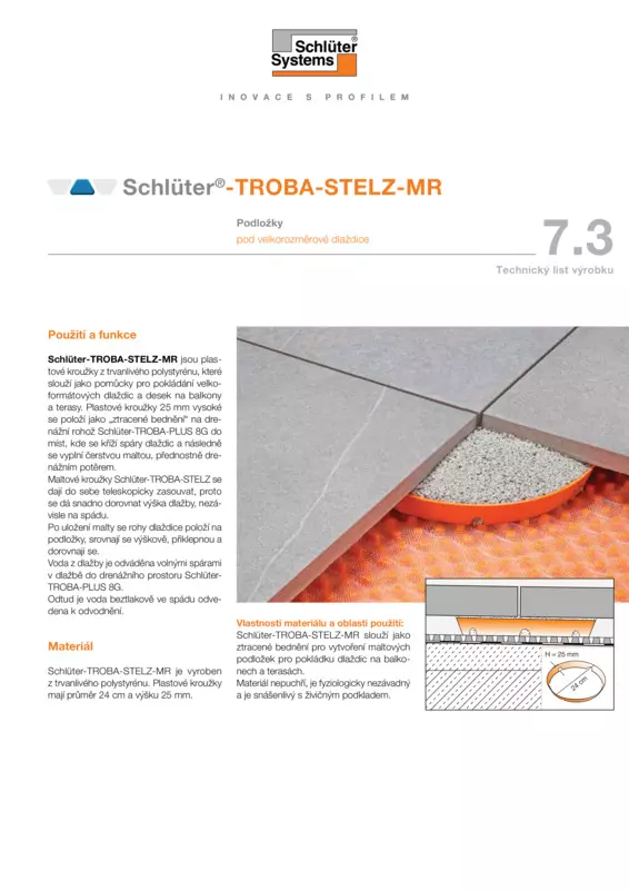 Schlüter-TROBA-STELZ-MR | Technický list výrobku 7.3