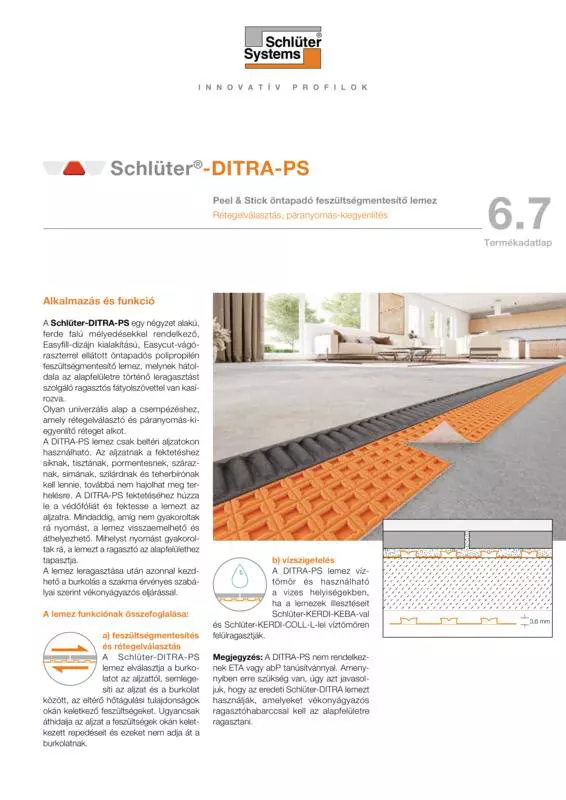 Schlüter-DITRA-PS | Termékadatlap 6.7