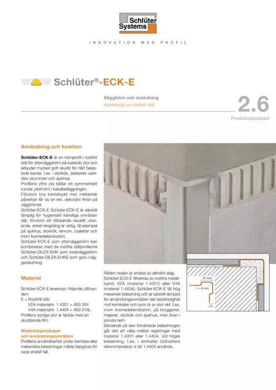 Schlüter-ECK-E | Produktdatablad 2.6