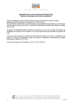 Schlüter-TROBA-PLUS – Descriptif type DIV21-V3 Schlüter-TROBA-PLUS – Descriptif type DIV21-V3