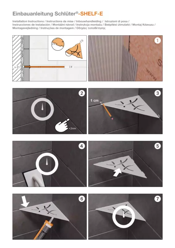 Schlüter-SHELF-E - Montážní návod