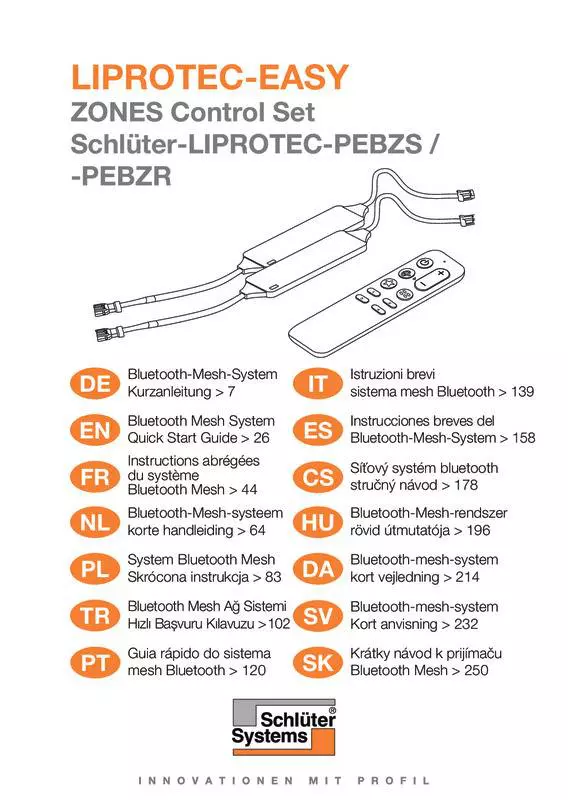 Schlüter-LIPROTEC-EASY - Guia rápido do sistema | mesh Bluetooth