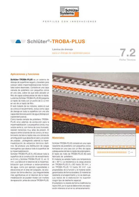 Schlüter-TROBA-PLUS | Ficha Técnica 7.2