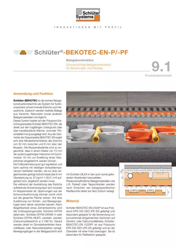 Schlüter-BEKOTEC-EN 2520 /-EN 1520 PF | Produktdatenblatt 9.1