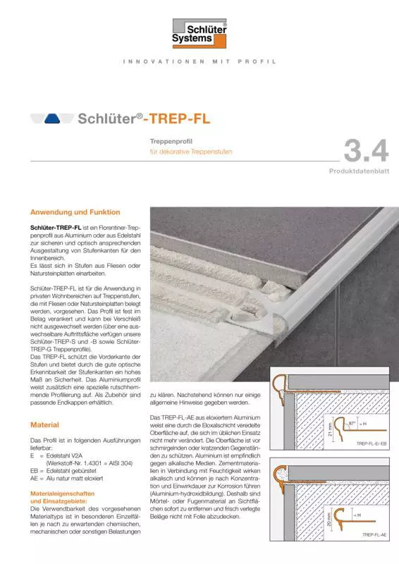 Schlüter-TREP-FL | Produktdatenblatt 3.4