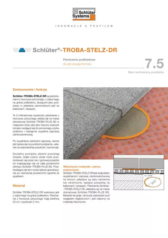 Schlüter-TROBA-STELZ-DR | Opis techniczny produktu 7.5