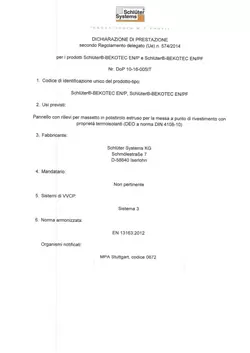 Schlüter-BEKOTEC-EN/P /-PF- Dichiarazione di Prestazione