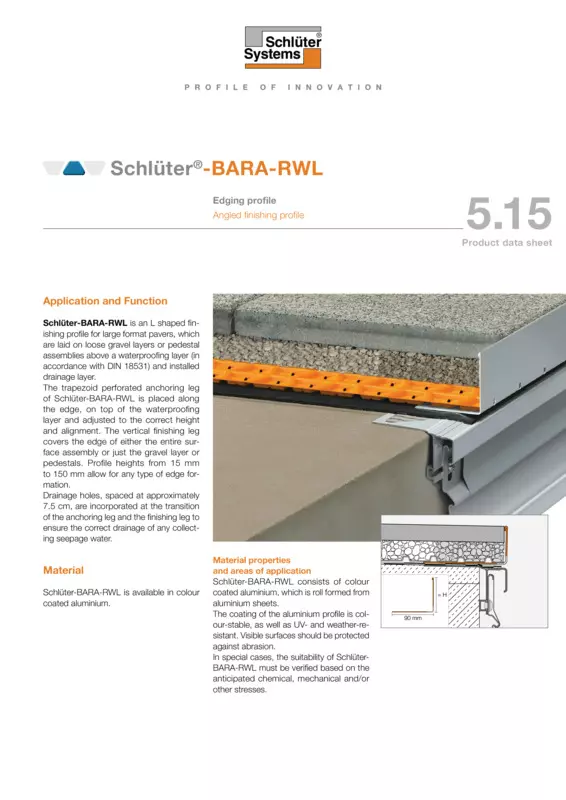 Schlüter-BARA-RWL | Product data sheet 5.15