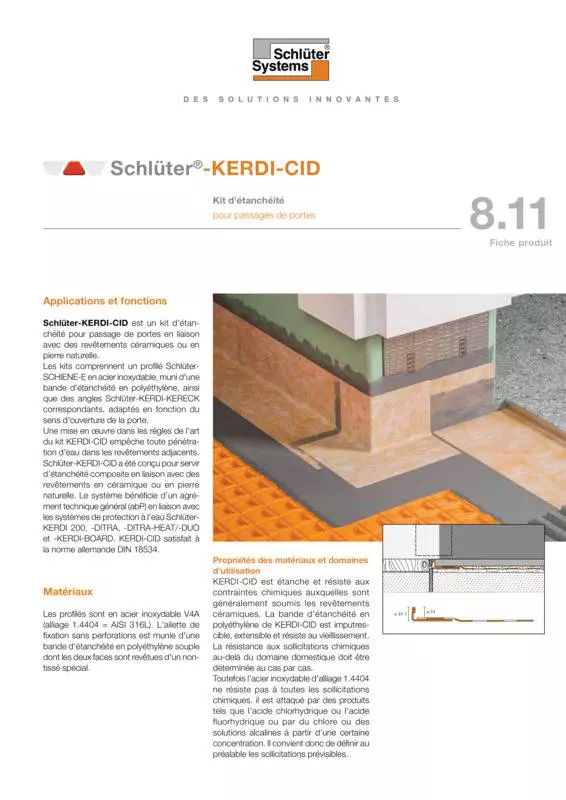Schlüter-KERDI-CID | Fiche produit 8.11