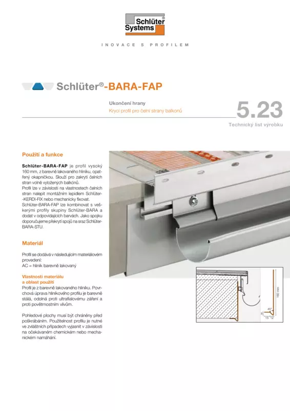 Schlüter-BARA-FAP | Technický list výrobku 5.23