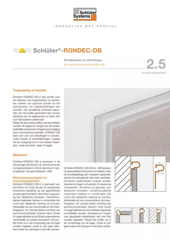 Schlüter-RONDEC-DB | Productdatablad 2.5
