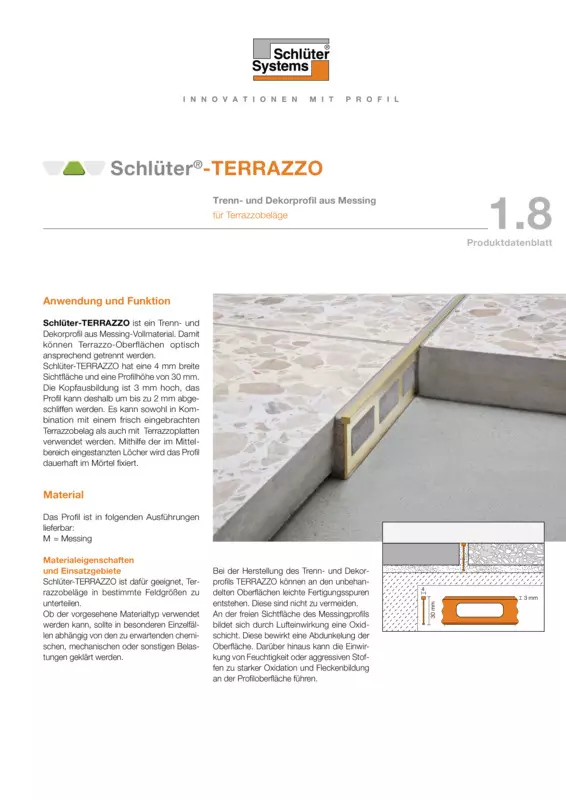 Schlüter-TERRAZZO | Produktdatenblatt 1.8