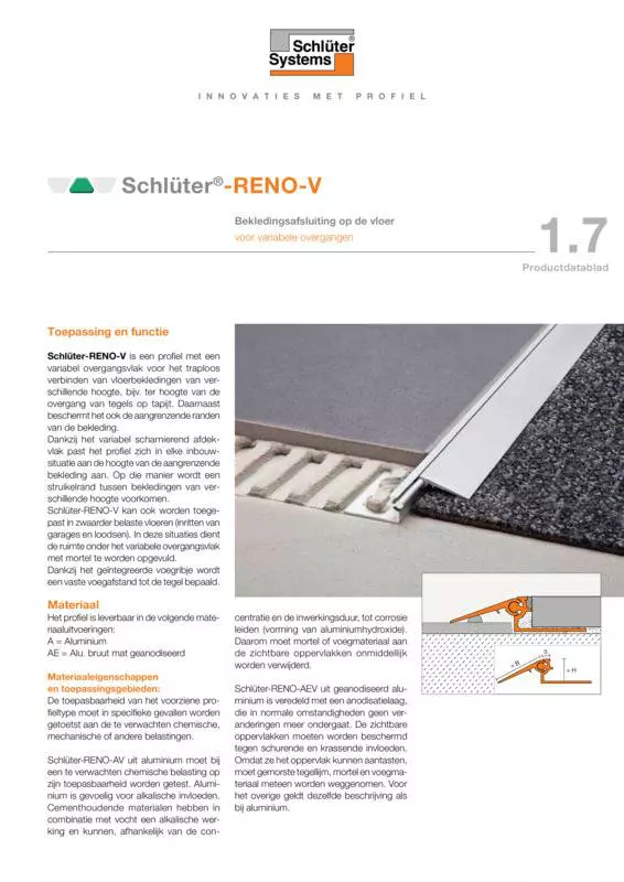 Schlüter-RENO-V | Productdatablad 1.7