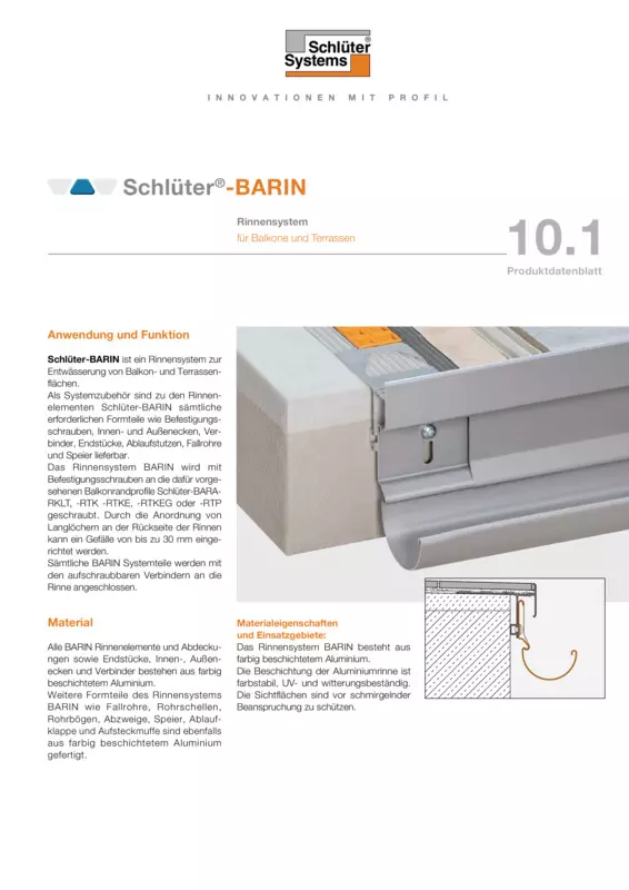 Schlüter-BARIN | Produktdatenblatt 10.1