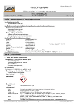 Schlüter-KERDI-COLL-RL - Güvenlik bilgi formu