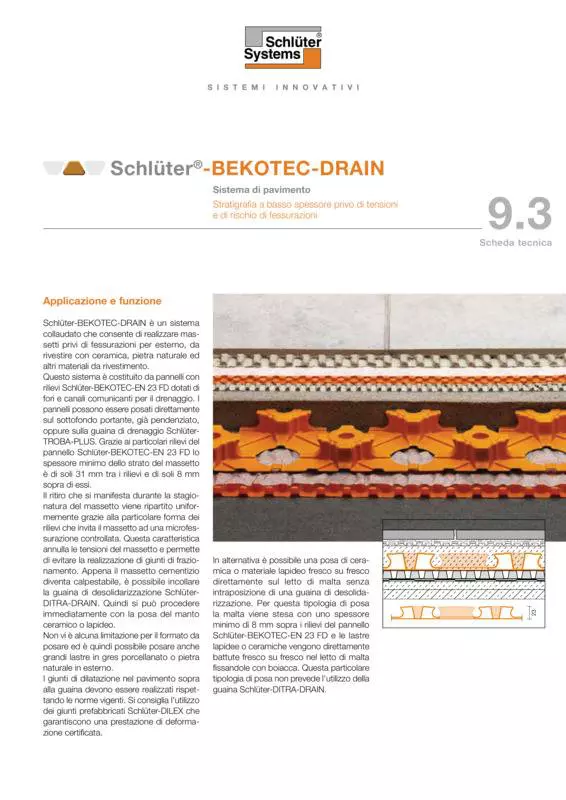 Schlüter-BEKOTEC-DRAIN | Scheda tecnica 9.3