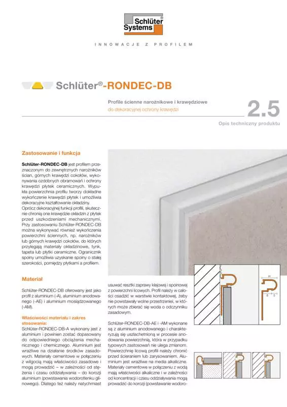 Schlüter-RONDEC-DB | Opis techniczny produktu 2.5