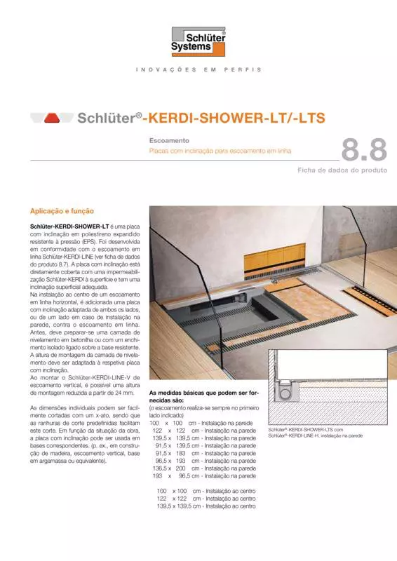 Schlüter-KERDI-SHOWER-LT /-TLS | Ficha de dados do produto 8.8