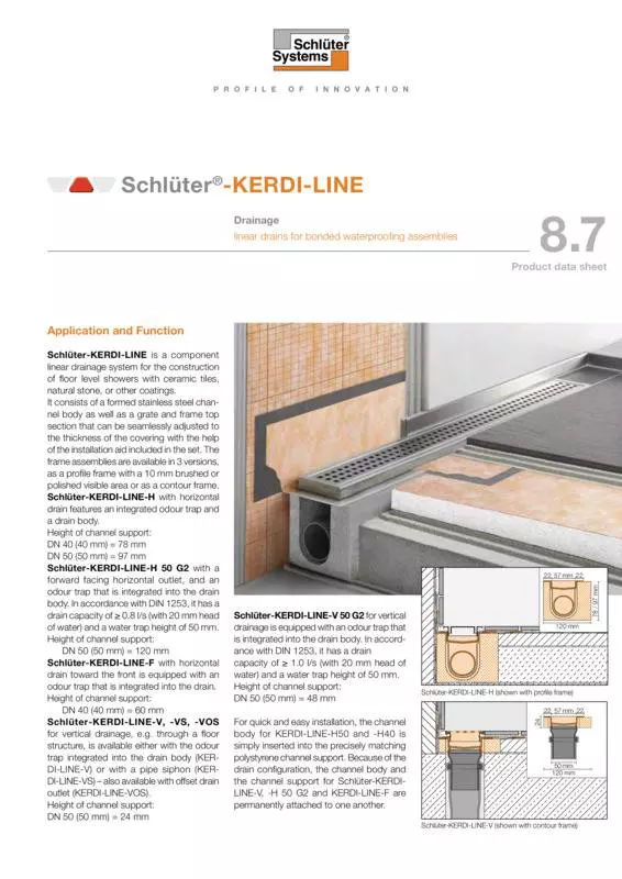 Schlüter-KERDI-LINE | Product data sheet 8.7