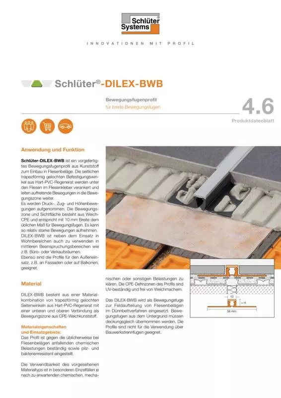 Schlüter-DILEX-BWB | Produktdatenblatt 4.6