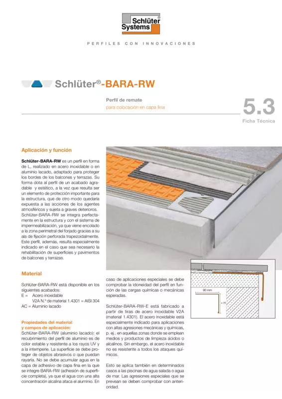 Schlüter-BARA-RW | Ficha Técnica 5.3