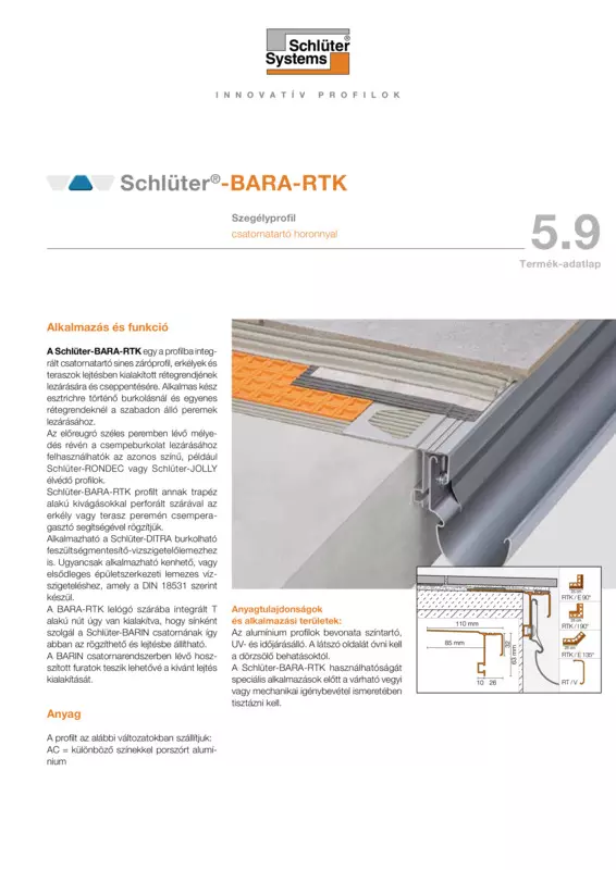 Schlüter-BARA-RTK | Termék adatlap 5.9