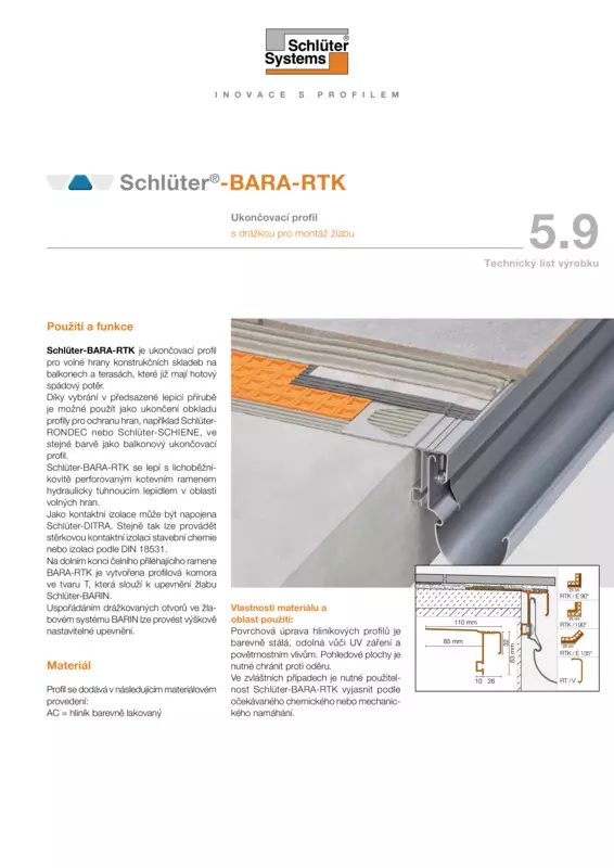 Schlüter-BARA-RTK | Technický list výrobku 5.9