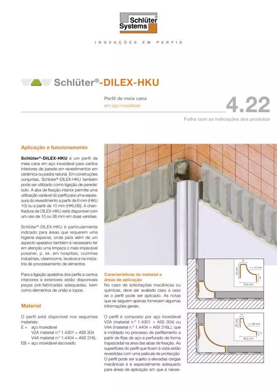 Schlüter-DILEX-HKU | Ficha de dados do produto 4.22