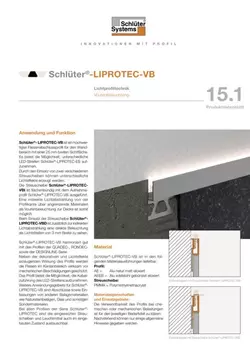 Schlüter-LIPROTEC-VB | Produktdatenblatt 15.1