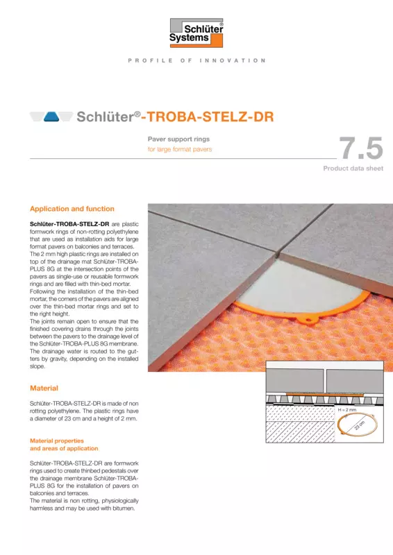 Schlüter-TROBA-STELZ-DR | Product data sheet 7.5
