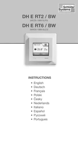 Schlüter-DITRA-HEAT-E RT2/BW & RT6/BW - Instruktioner