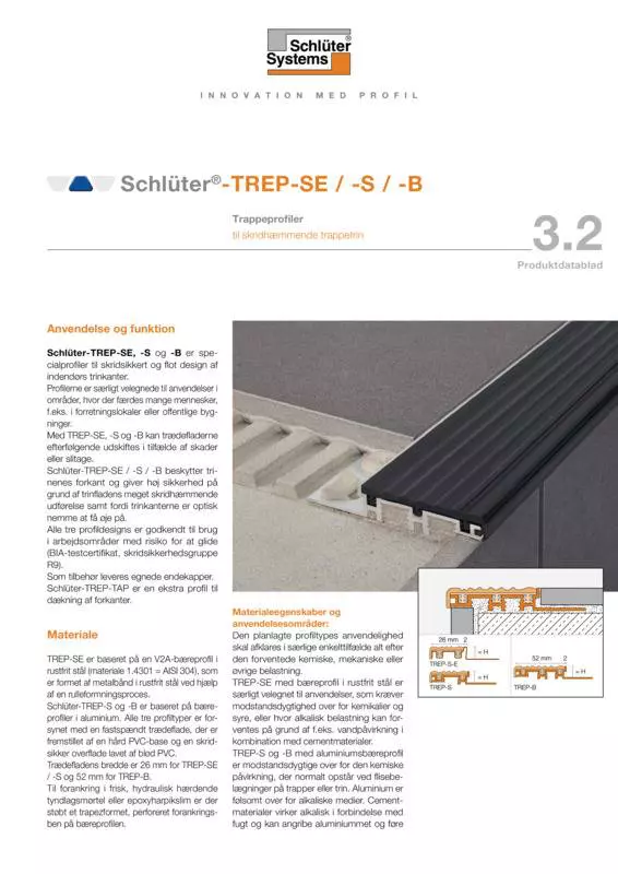 Schlüter-TREP-SE /-S /-B | Produktdatablad 3.2