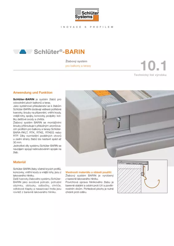 Schlüter-BARIN | Technický list výrobku 10.1