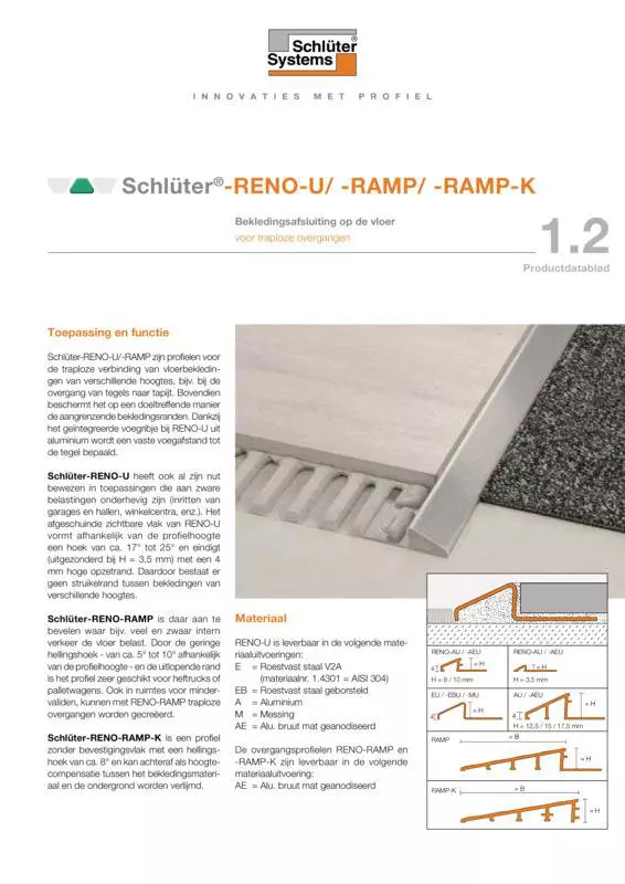 Schlüter-RENO-U /-RAMP /-RAMP-K | Productdatablad 1.2