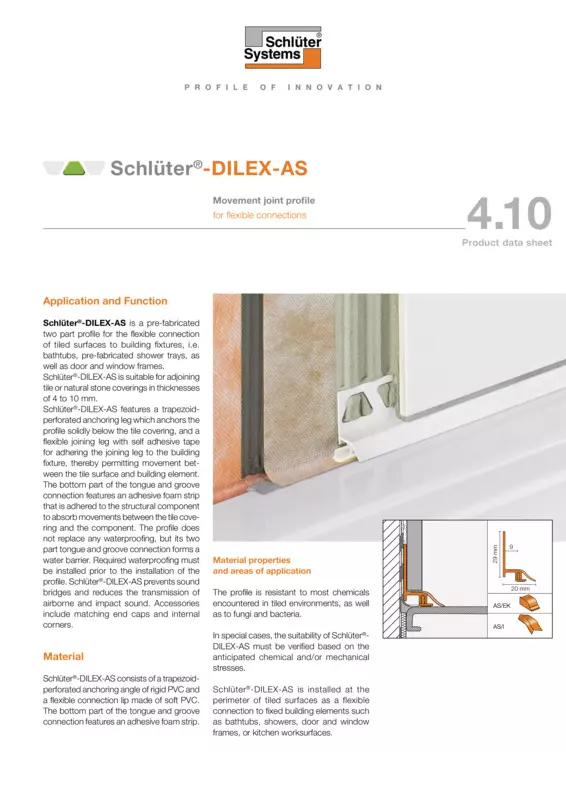 Schlüter-DILEX-AS | Product data sheet 4.10