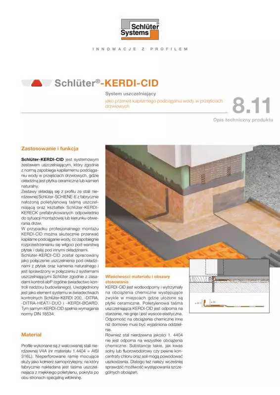Schlüter-KERDI-CID | Opis techniczny produktu 8.11