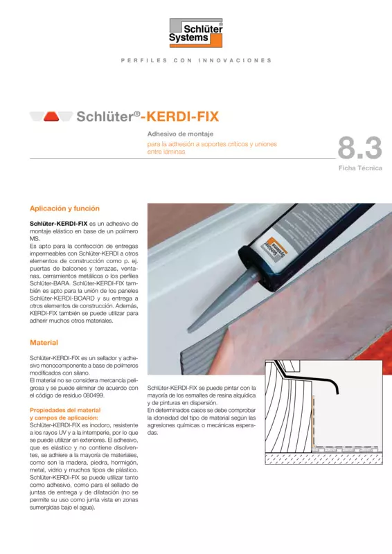 Schlüter-KERDI-FIX | Ficha Técnica 8.3