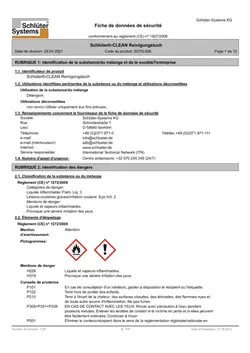 Schlüter-CLEAN - Fiche de données de sécurité