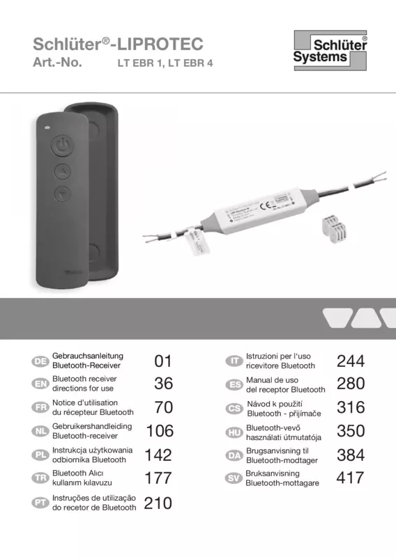 Schlüter-LIPROTEC bluetooth receiver - directions for use