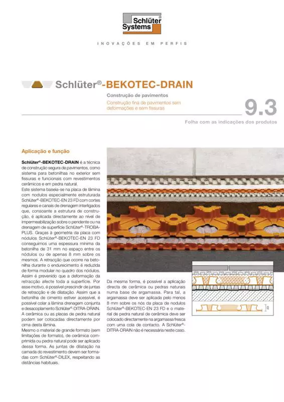 Schlüter-BEKOTEC-DRAIN | Ficha de dados do produto 9.3