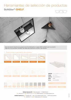 Schlüter-SHELF | Herramientas de selección de productos