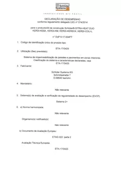 Schlüter-DITRA-HEAT-DUO - Declaração de Desempenho